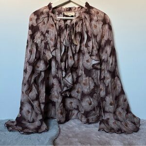 Mello day floral long sleeve wide sleeve top